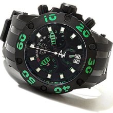 Reserve Chronograph Stainless Steel Case Rubber Bracelet Black And Gre