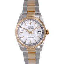 Rolex Datejust Men's 2-Tone Watch 16203 White Dial