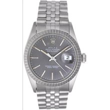 Rolex Datejust Men's Stainless Steel Watch 16030 Gray Tapestry Dial