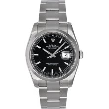 Rolex Datejust Men's Steel Watch 116200 Black Dial