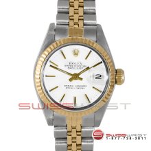 Rolex Ladies Datejust Two Tone White Stick Jubilee Band All Original