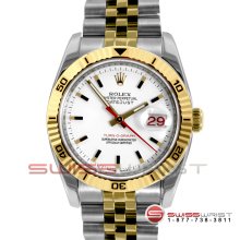 Rolex Mens Datejust White Stick Thunderbird Jubilee Band 116263