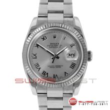 Rolex Men's New Style Datejust SS 116234 Silver Roman Dial Oyster