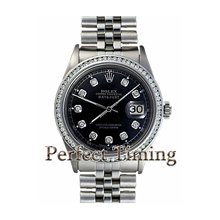 Rolex Men's Stainless Steel Datejust w/ Custom Black Diamond Dial and Custom 1.25ct VS Diamond Dial