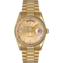 Rolex President Day-Date Men's 18K Yellow Gold Watch 118238