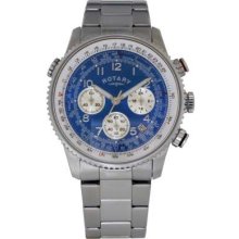 Rotary INDE5 Chronograph Blue Dial Slide Rule Watch