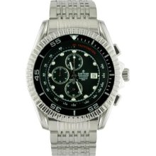 Sartego SPCB11 Stainless Steel Ocean Master Diver Chronograph Black