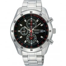 Seiko Chronograph Staineless Steel Tachymeter Mens Watch SNDC49P1