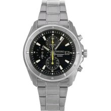 Seiko Chronograph Yellow Hands Steel 100m Watch Sndb69