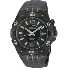 Seiko Kinetic Black Ion Plated 100m Steel Watch Ska447