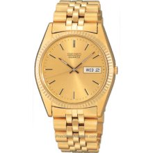 Seiko Men's Day/Date Dress Watch - Gold Tone SGF206