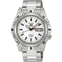 Seiko Men's Stainless Steel Seiko 5 Automatic Silver Tone Dial SRP135