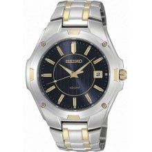 Seiko SGEE60 Men's Two Tone Stainless Steel Blue Dial Watch