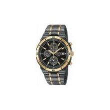 Seiko SNAA30 Titanium Gold Black Dial Mens Watch