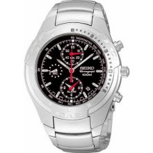 Seiko Stainless Steel 35mm Chronograph Alarm Timepiece