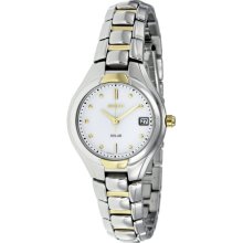 Seiko Women's White Dial Gold Accent Watch Sut064p1