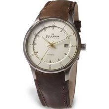 Skagen Men's 755xlsgl Leather Automatic Watch