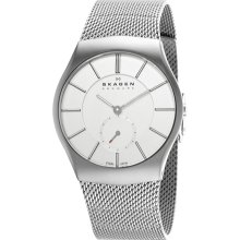 Skagen Men's 916XLSSS Silver Stainless-Steel Quartz Watch with Silver Dial