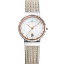 Skagen Round 2-Tone Mesh Watch