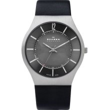 Skagen Solar Black Leather Men's Watch 833XLSLB