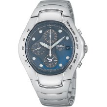 Stainless Steel 40mm Alarm Chronograph Blue Dial