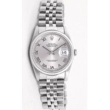 Stainless Steel Datejust Model Jubilee Band Silver Roman Dial