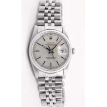 Stainless Steel Datejust Model Jubilee Band Silver Stick Dial