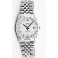 Stainless Steel Datejust Model Custom Added White Diamond Dial