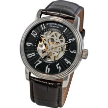 Stuhrling Original Men's Romeo Automatic Black Strap Watch