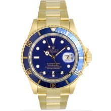 Submariner 18K Gold Model 16618 Blue Face No Gold Case Perfect