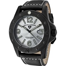 Swiss Legend 20188-BB-02S Men's Conqueror Silver Dial Black IP Case Bl