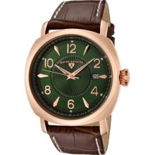 SWISS LEGEND Men's Executive Green Dial Brown Leather