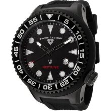 Swiss Legend Men's Neptune Black Dial Black IP Black Silicone Wat ...