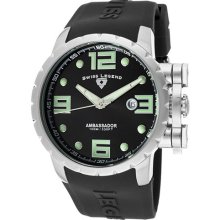 SWISS LEGEND Watches Men's Ambassador Black Dial Black Silicone Black