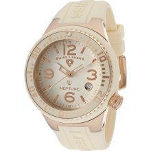 SWISS LEGEND Watches Neptune (44 mm) Beige Dial Beige Silicone Beige