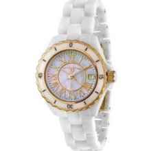 Swiss Legend Women's 20050-WWGR Karamica Collection White Ceramic