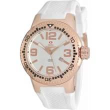 Swiss Precimax SP12031 Men's Titan White Dial Rose Gold Tone White Rub