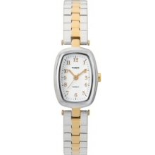 T2M472 Timex Ladies White Dial Two Tone Steel Watch