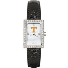 Tennessee Volunteers Ladies Allure Watch Black Leather Strap LogoArt