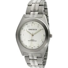 Timetech Men's Silver Dial Stainless Steel Bracelet Watch