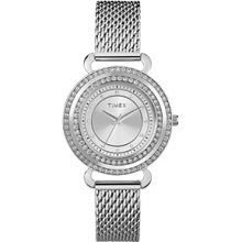 Timex Women's Originals Silver Case,Silver Dial with Genuine