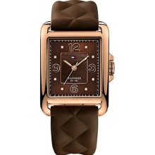 Tommy Hilfiger Brown Quilted Silicone Ladies Watch