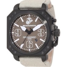 U.S. Marine Corps WA145 Men's Armor Aircraft Black IP Steel Beige Dial