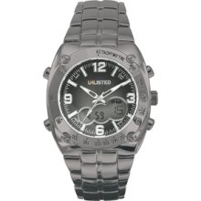 Unlisted by Kenneth Cole UL1069 Men's Analog Digital Gunmetal Plated Bracelet Watch