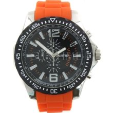 Unlisted Mens UL1219 Orange and Black Silicone Watch