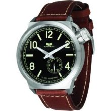 Vestal CTN3L04 Men's CTN3L04 Canteen Black Dial Brown Leather Watch