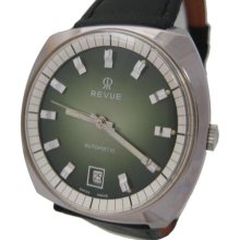 Vintage New old stock automatic Revue T5616D stainless steel waterproof mens Swiss watch 22 jewels