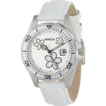 Women's 12512 Pro Diver Silver Dial White Leather