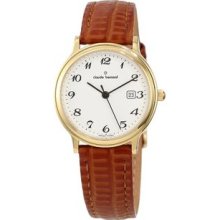 Women's 31211 37J BB Classic Ladies Gold PVD White Dial Leather Date