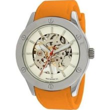 Women's Addison Mechanical See-Through Watch in Orange ...